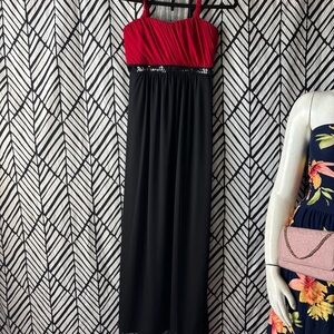 Elegant Red and Black Women's Dress